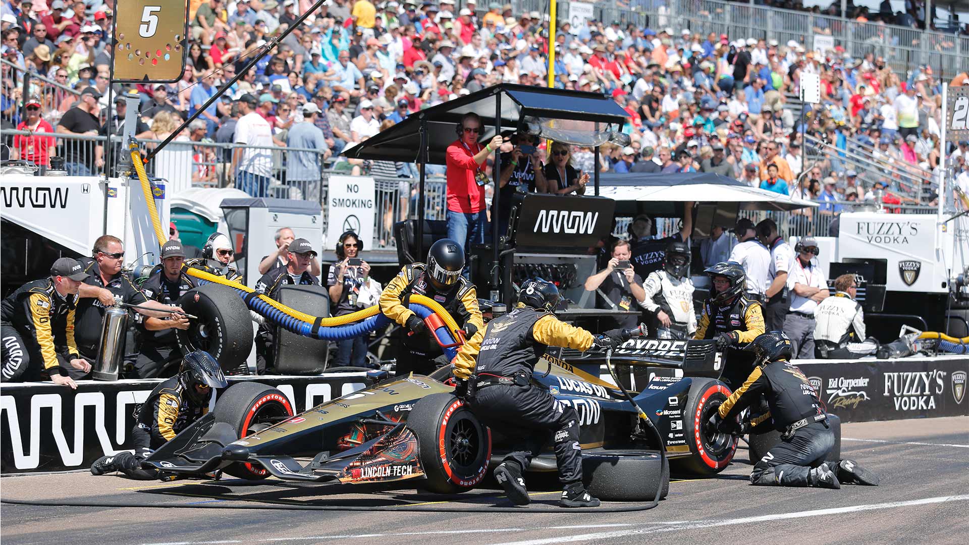 James Hinchcliffe in the pits